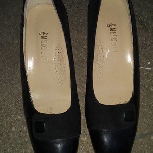 Melodie European Black Patent Leather and Suede New Women shoes Size 7